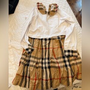 Burberry Plaid Collar Dress with White Top